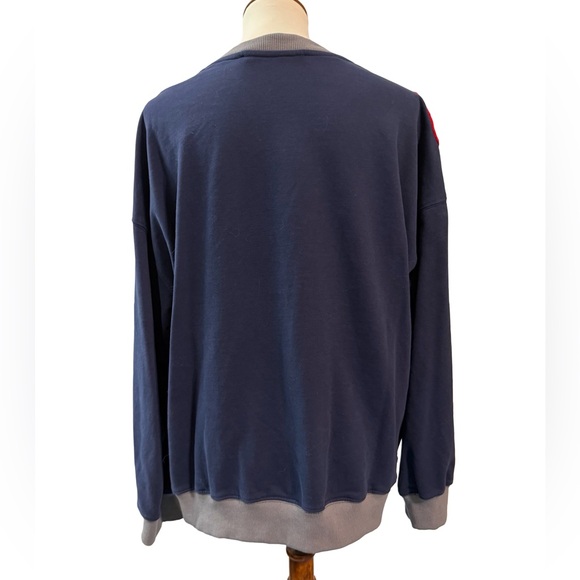 Rodeo Quincy Navy Blue Sweatshirt Red Rose Appliqué L/XL - Picture 3 of 8